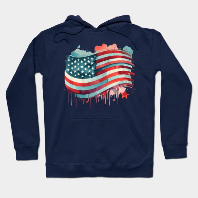 USA Flag Hoodie by SOS@ddicted